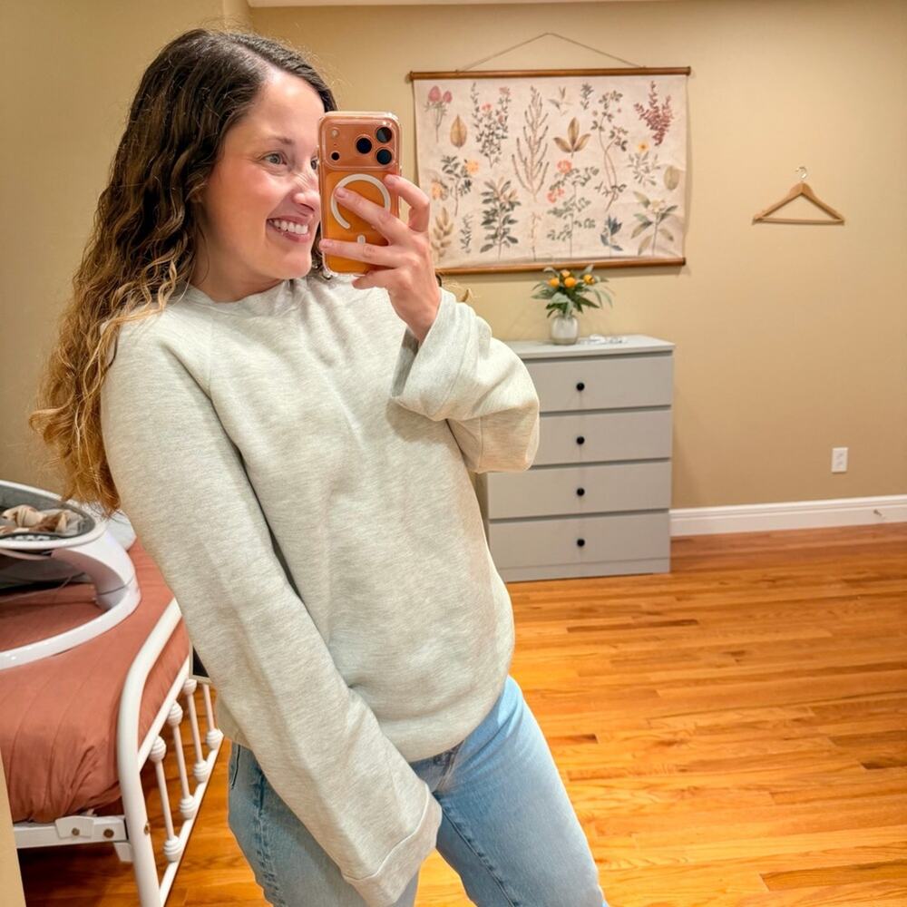 NWT NATION LTD Gray Sweatshirt Top Wide Sleeve Mockneck Medium